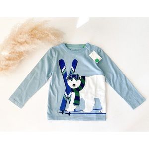 Mini Boden Polar Bear Appliqué Shirt